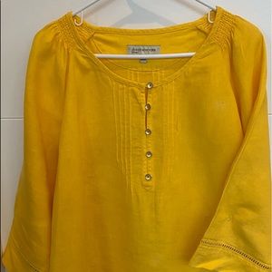 Jones  New York “Sport” linen top. Size L. Golden yellow bright sunshine color.